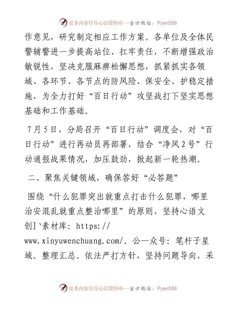 区公安分局开展夏季治安打击整治“百日行动”进展情况汇报总结.docx_第2页