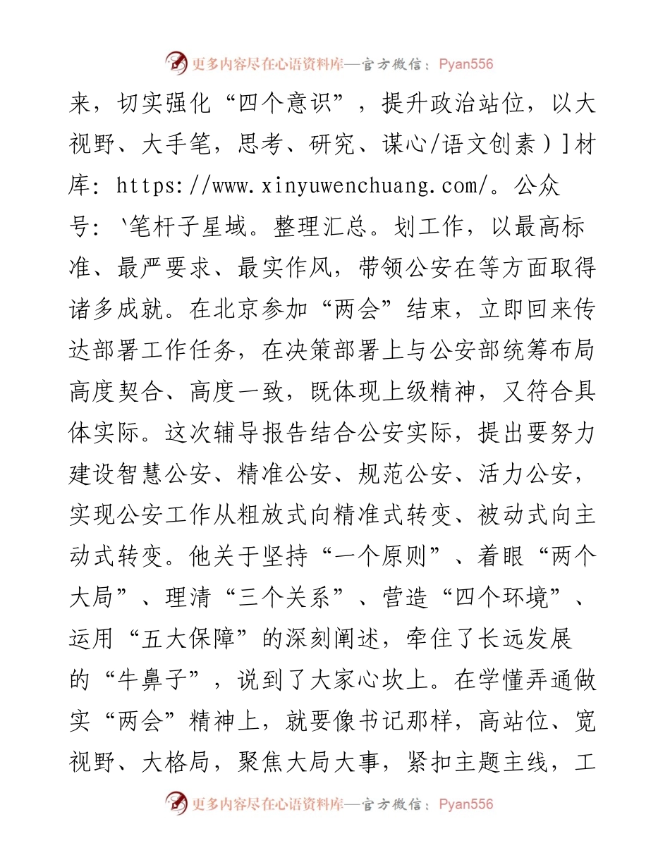 公安局长在传达学习全国“两会”精神上的讲话发言材料.docx_第2页