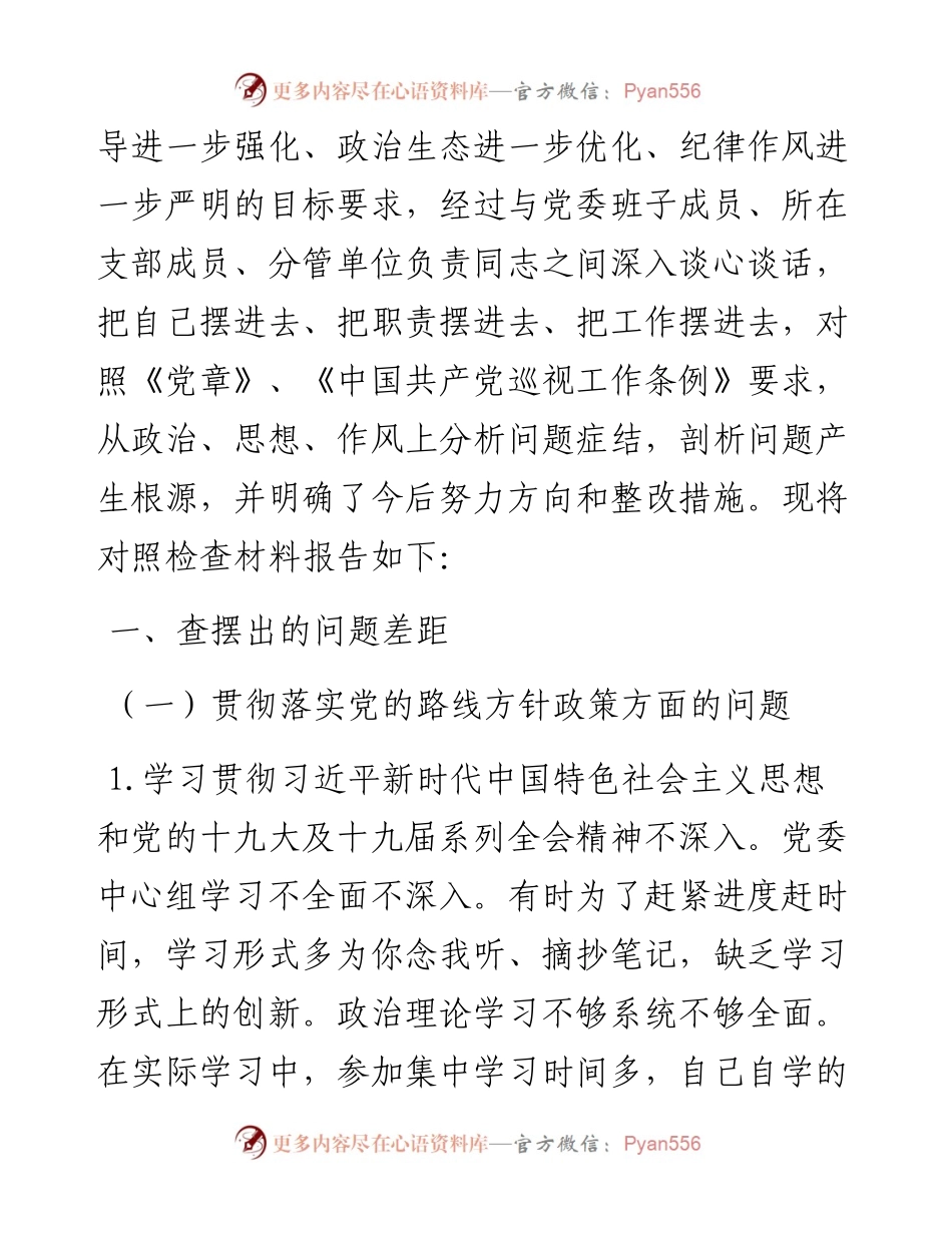 公安局长巡察整改专题民主生活会个人对照检查材料.docx_第2页