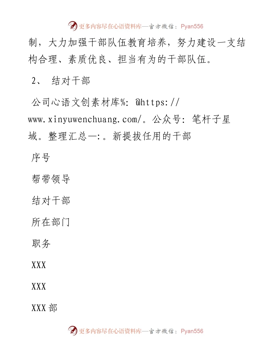 关于领导班子与新提拔任用干部结对帮带工作方案.docx_第2页