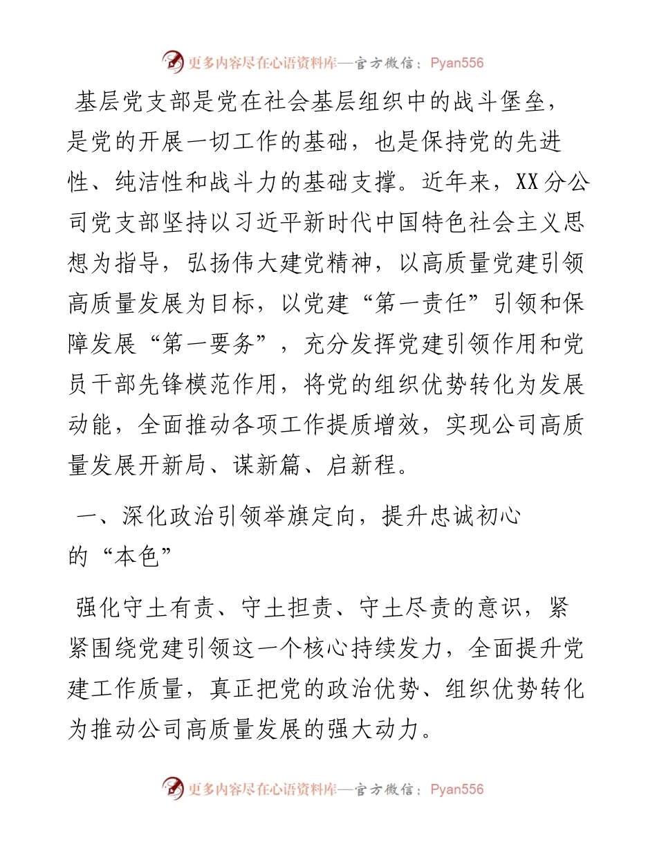 公司党建工作情况汇报：绘好奋进“三色”谱 笃行建功新征程.docx_第1页