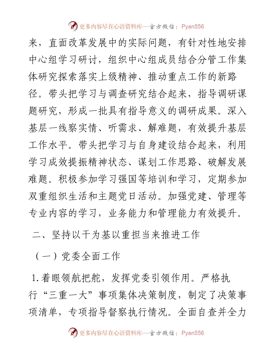 公司党委书记述学述职述廉报告.docx_第2页