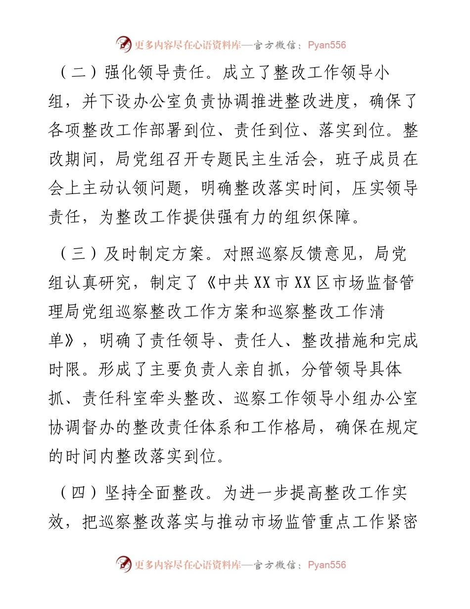 区市场监管局党组巡察整改进展情况报告.docx_第2页