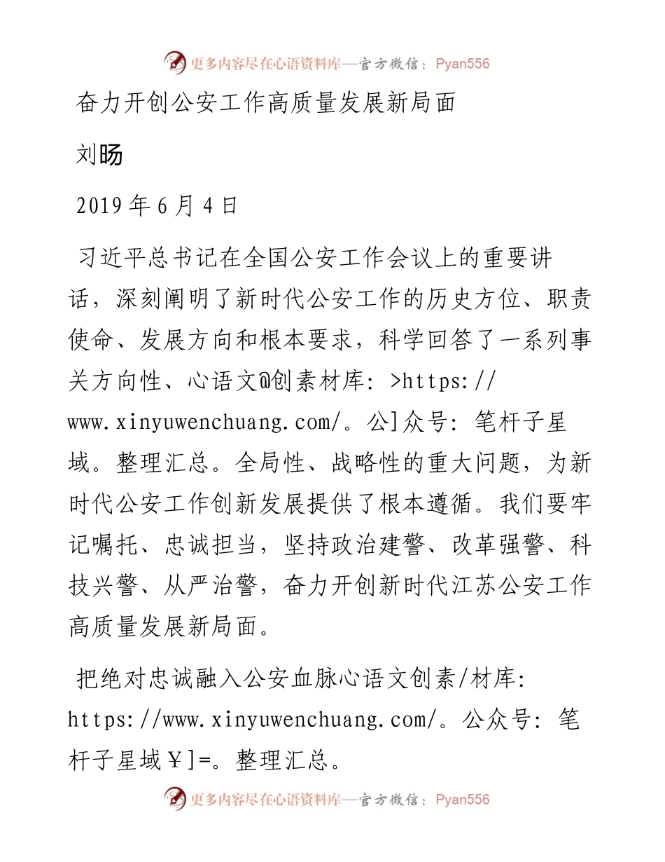 刘旸：奋力开创公安工作高质量发展新局面.docx_第1页