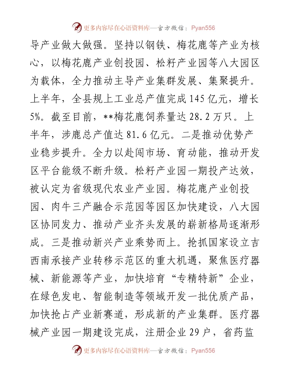 县委书记在2024年县域经济高质量发展暨县（市、区）党委书记年中座谈会上的汇报发言.docx_第2页