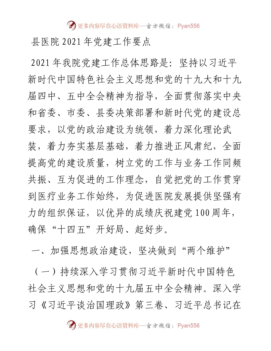 县医院党建工作要点.docx_第1页