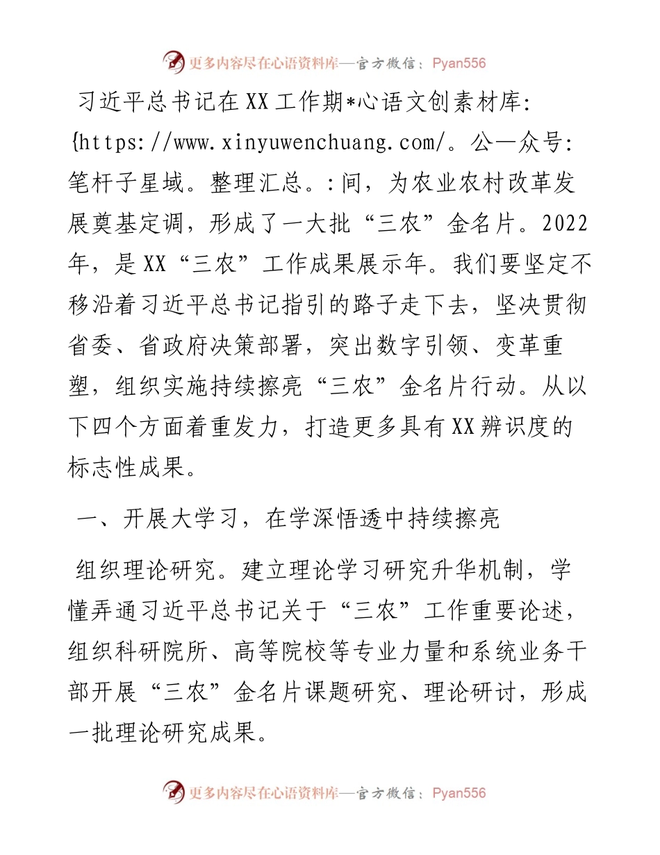农村工作会议发言：持续擦亮XX“三农”金名片.docx_第1页
