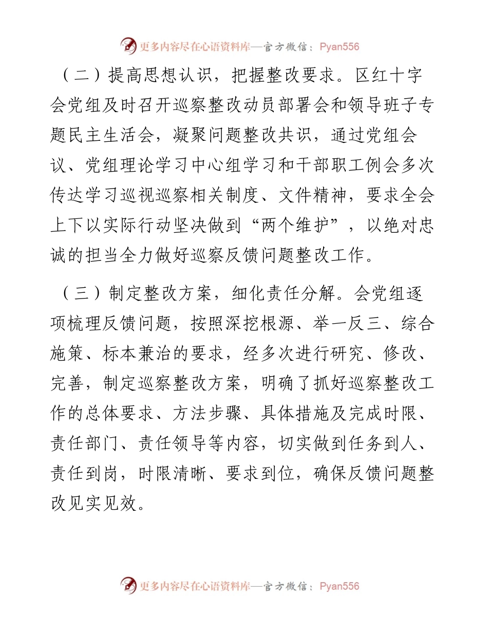 区红十字会党组关于巡察整改进展情况的报告.docx_第2页