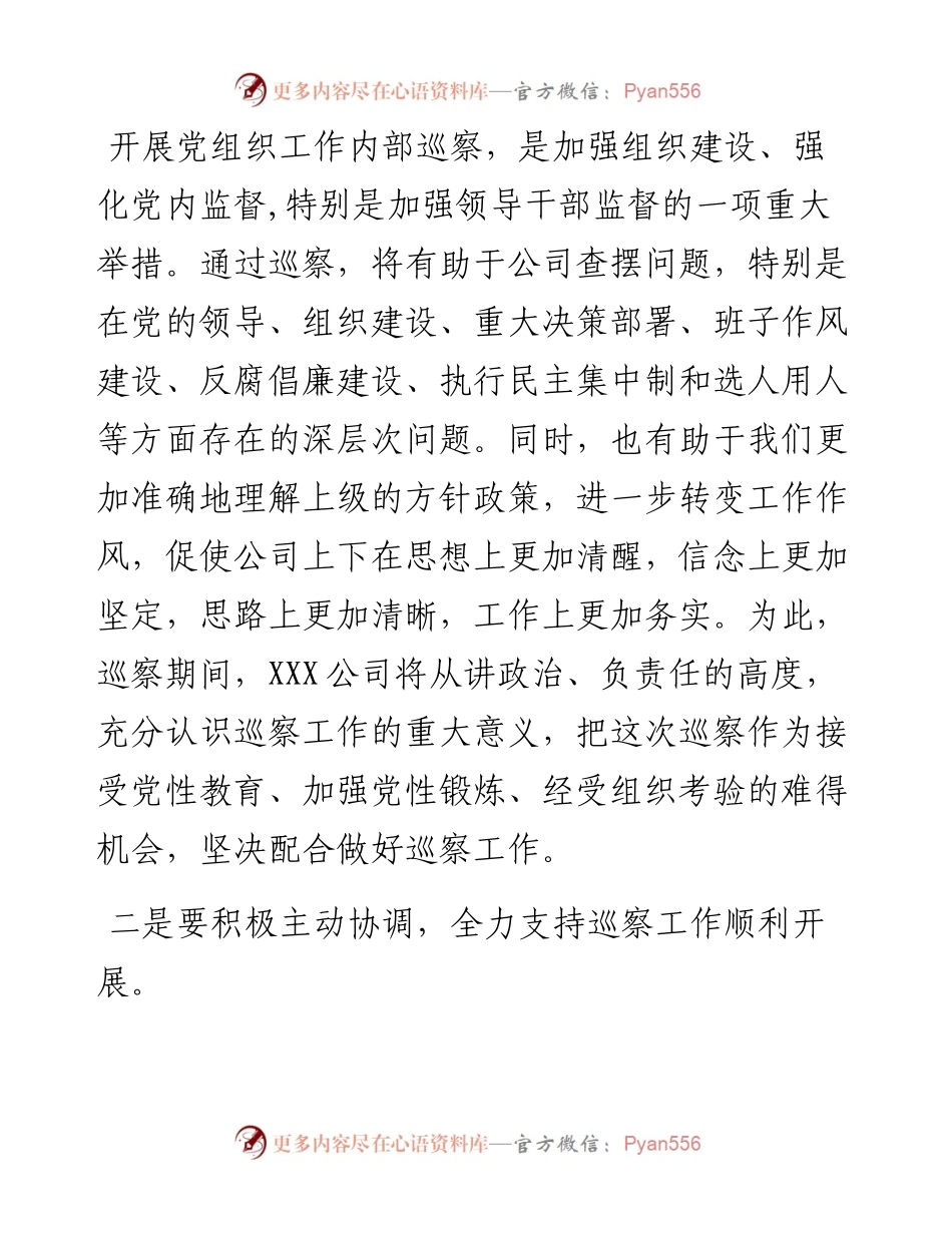 公司党委接受上级党委巡察动员讲话.docx_第2页