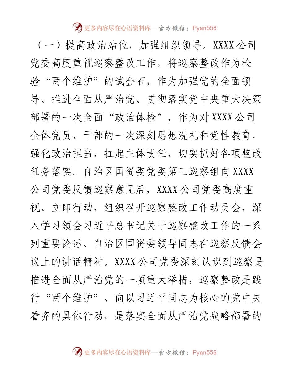 公司党委关于巡察整改情况的报告.docx_第2页