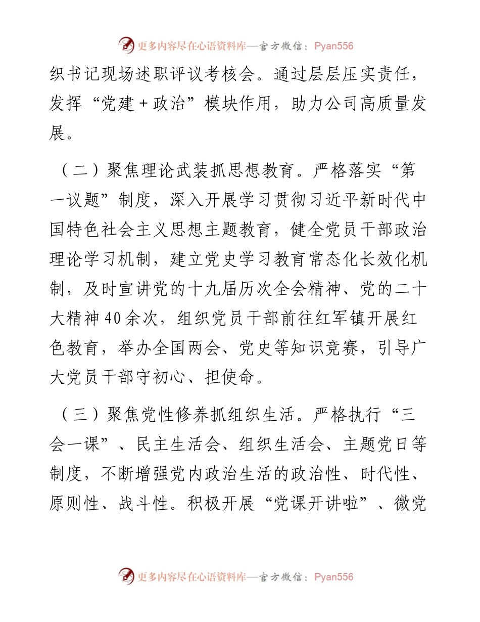 公司党委关于2024年上半年深入推进全面从严治党工作情况的报告.docx_第2页