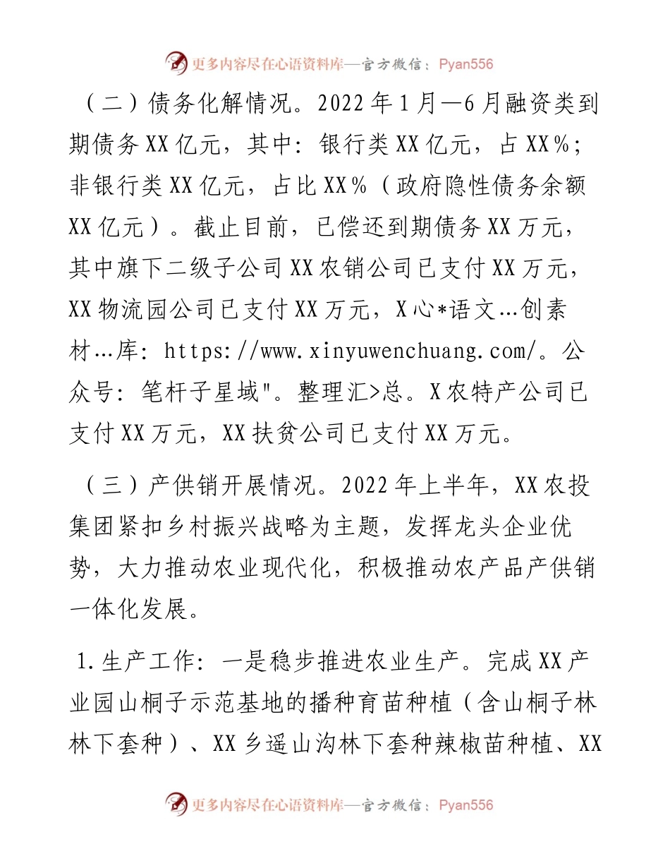 农业投资集团上半年工作总结及下半年工作计划.docx_第2页