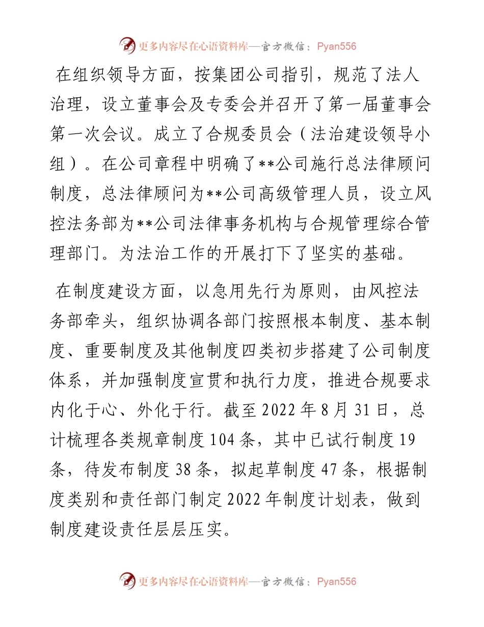 公司上半年法治建设工作总结.docx_第2页