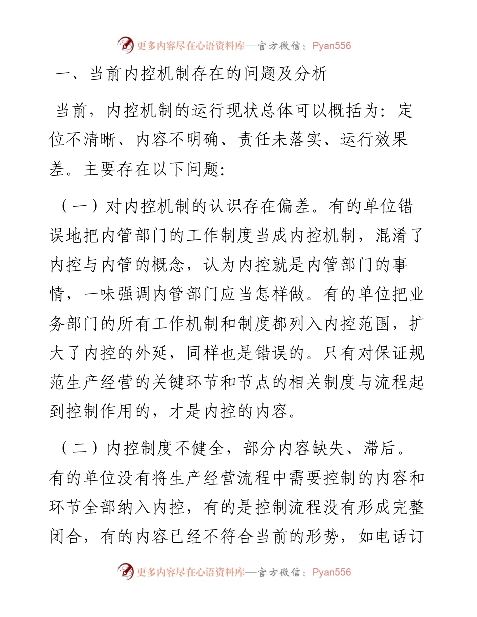 加强内控机制建设的几点建议.docx_第1页