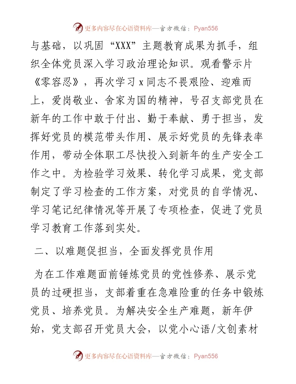 公司党支部第一季度党建工作总结.docx_第2页