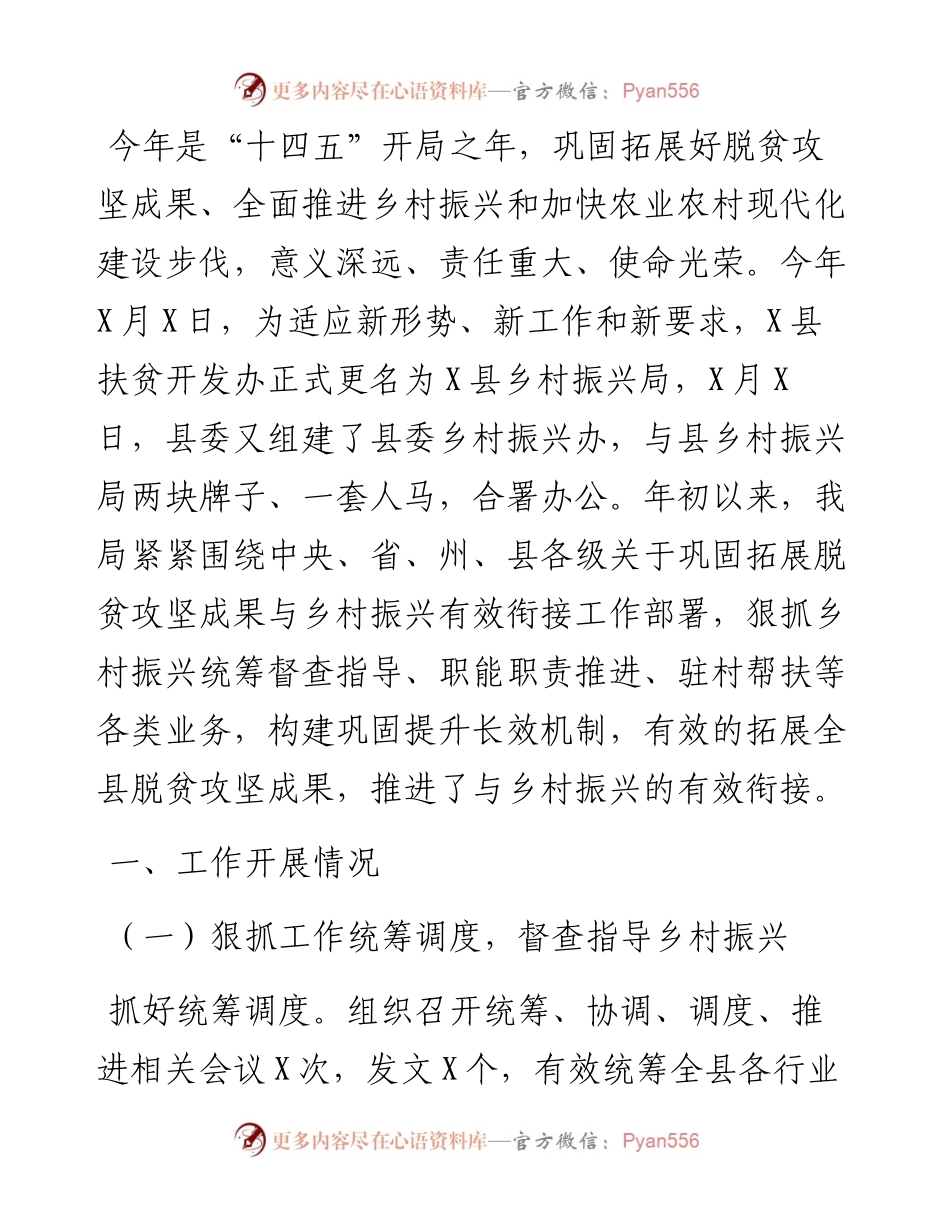 县乡村振兴局度工作总结.docx_第1页