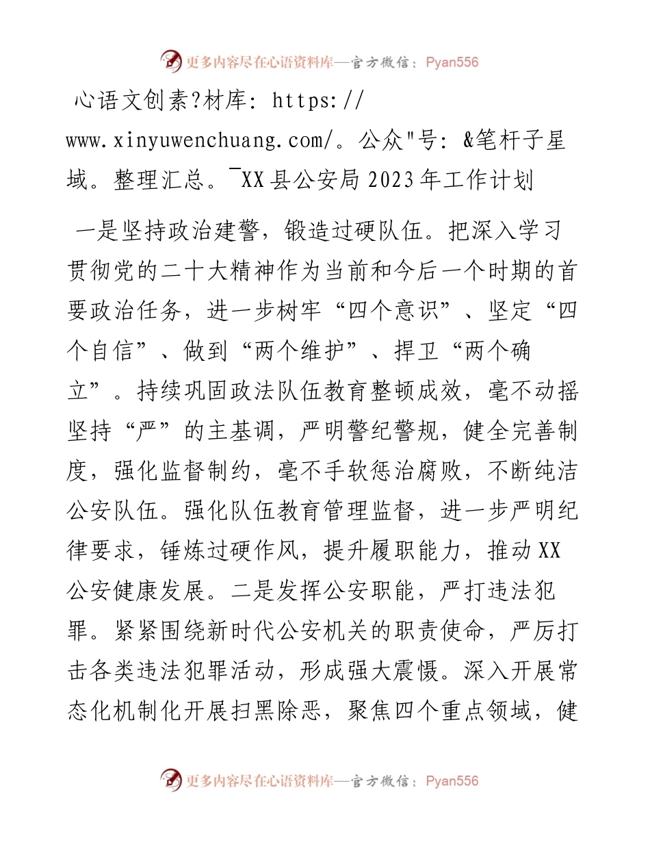 县公安局2023年工作计划.docx_第1页