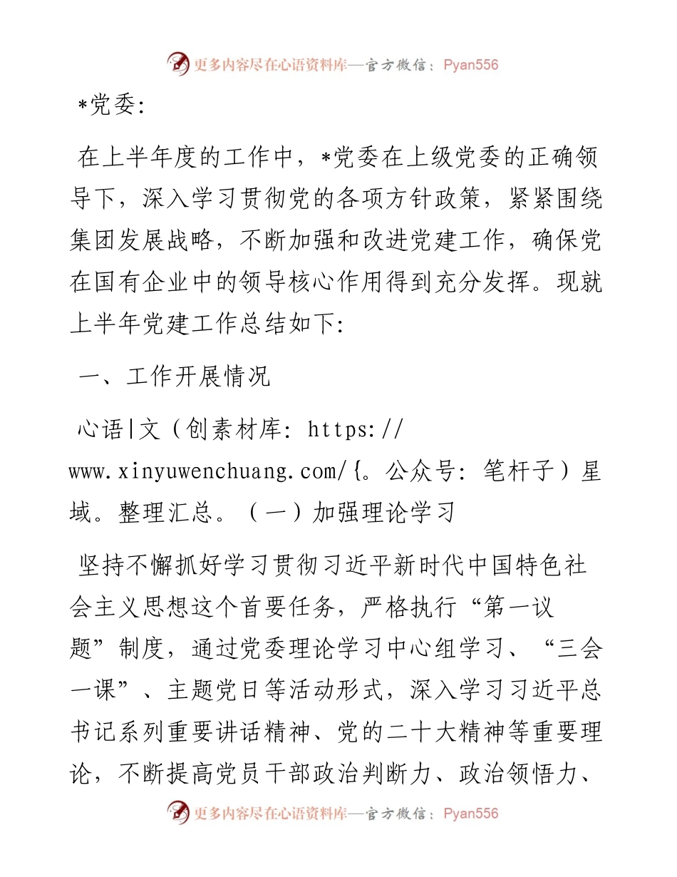 关于2024年半年党建工作总结.docx_第1页