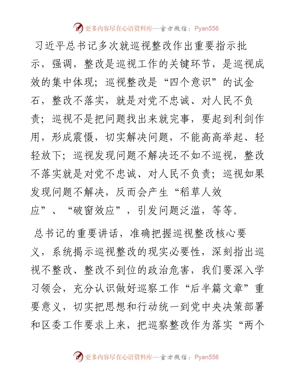 分管区领导在区委巡察反馈会上的讲话.docx_第2页