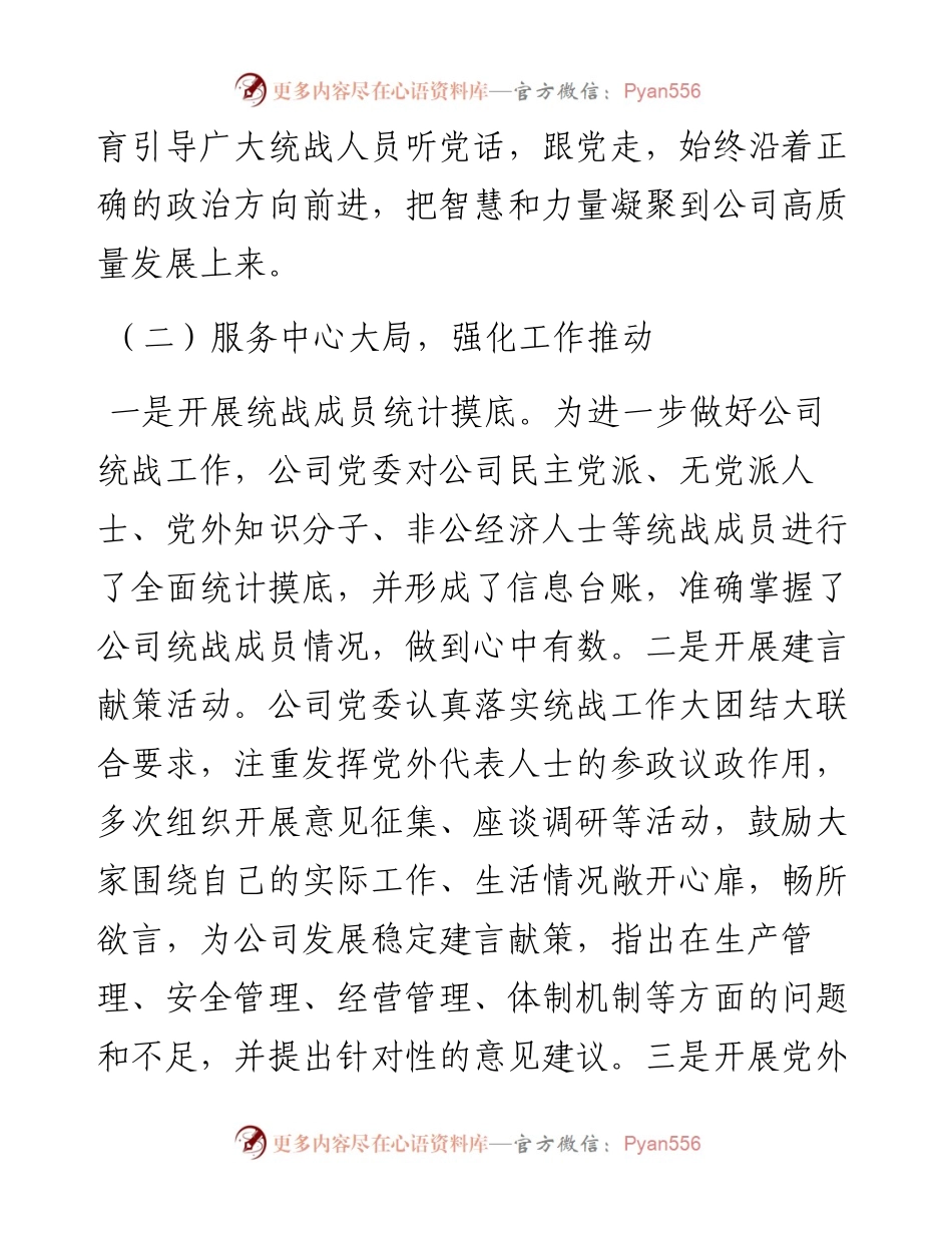 公司统战工作总结.docx_第2页