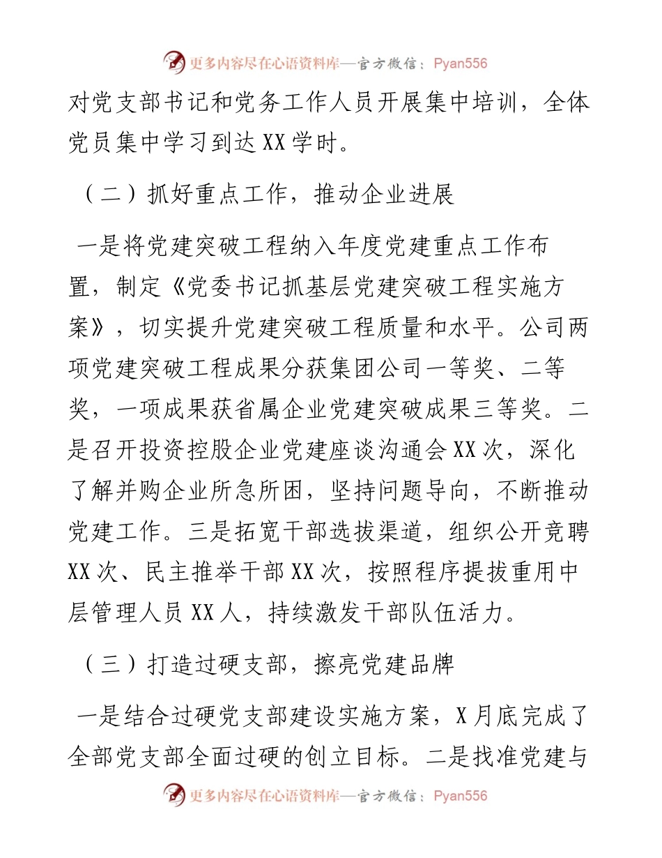 公司党委书记抓基层党建工作述职报告.docx_第2页
