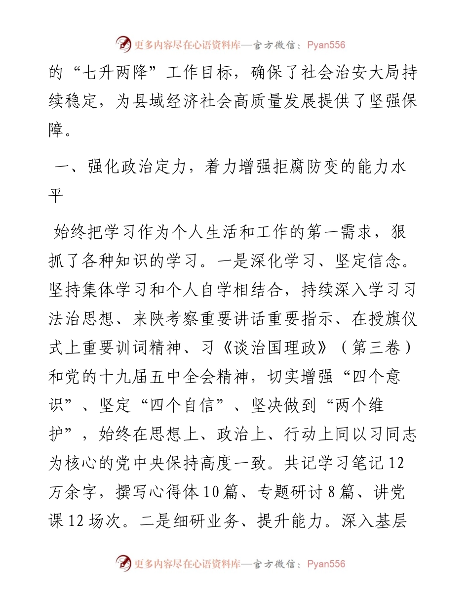 副县长兼公安局局长述职述廉报告.docx_第2页