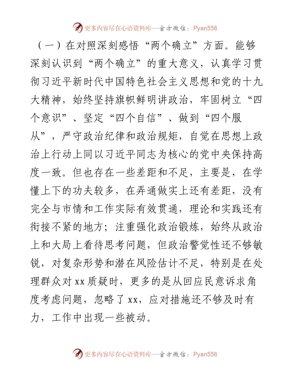 副市长专题民主生活会对照检查材料（五个带头）.docx_第2页