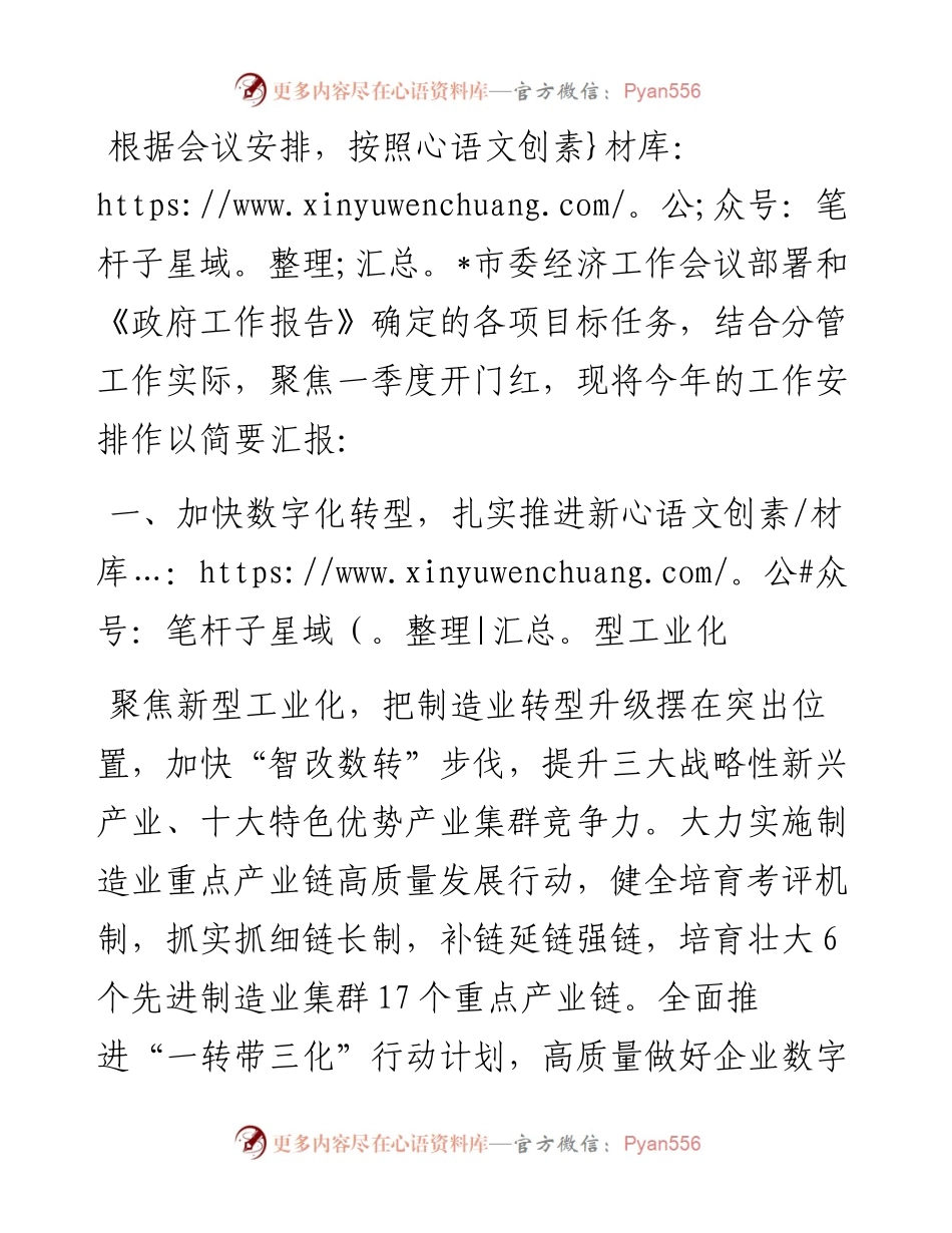 副市长在市政府第二次全体会议上的汇报发言.docx_第1页