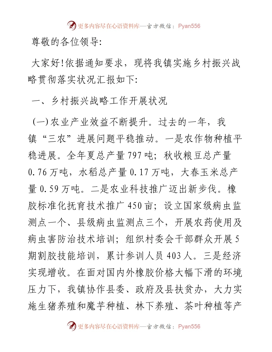 关于实施乡村振兴战略交流发言稿材料范文.docx_第1页