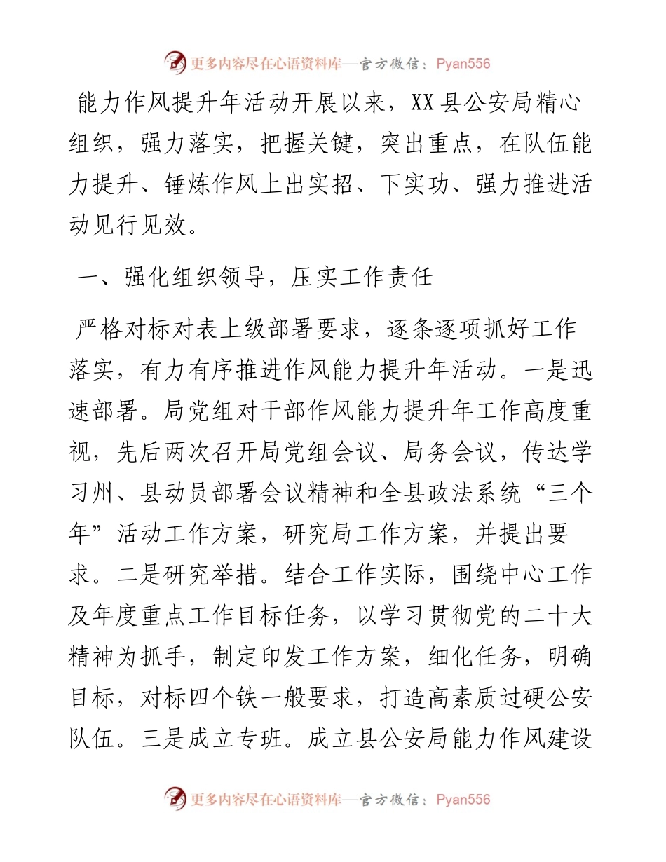 县公安局能力作风提升年活动情况总结.docx_第1页