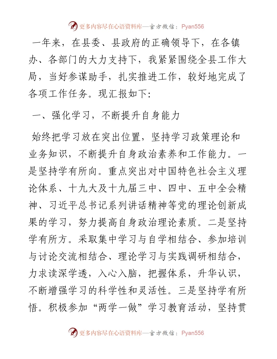 副县长X年度述职述廉述效报告.docx_第1页