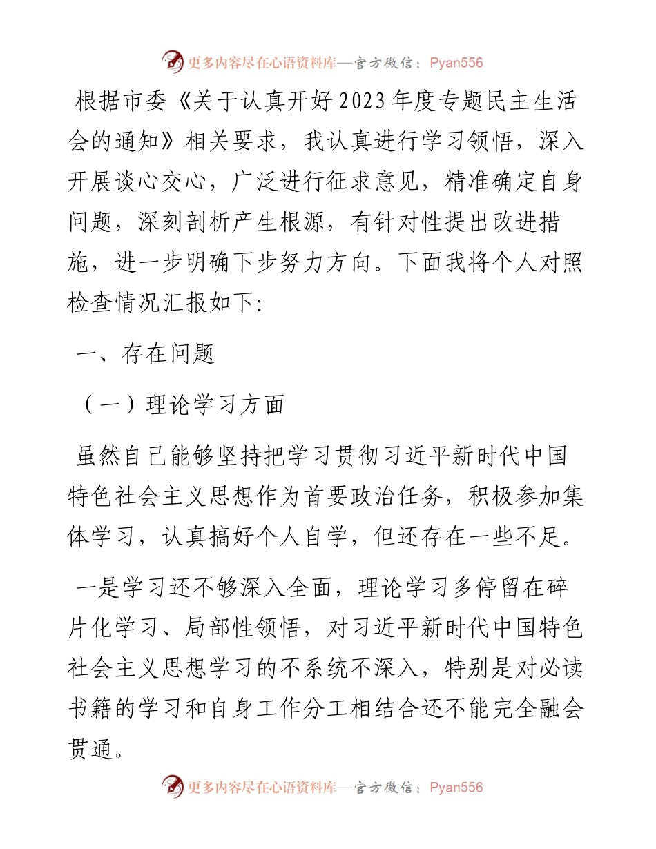 副市长在第二批主题教育专题民主生活会上的剖析发言.docx_第1页