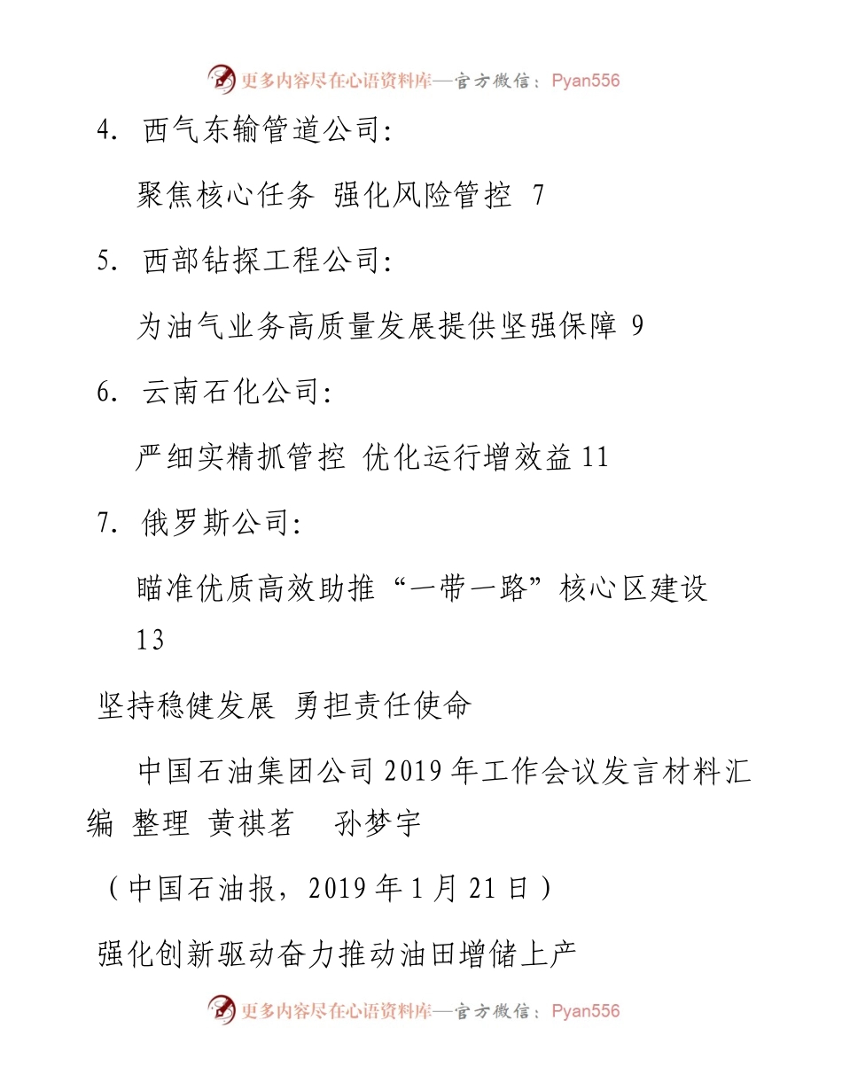 发言系列19（6篇）中国石油集团公司工作会议发言材料汇编.docx_第2页