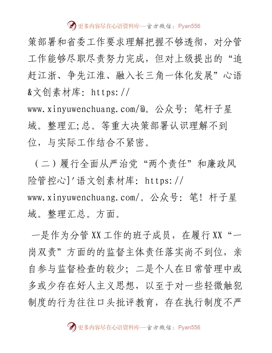 国企公司董事长巡视整改专题民主生活会对照检查发言材料.docx_第2页