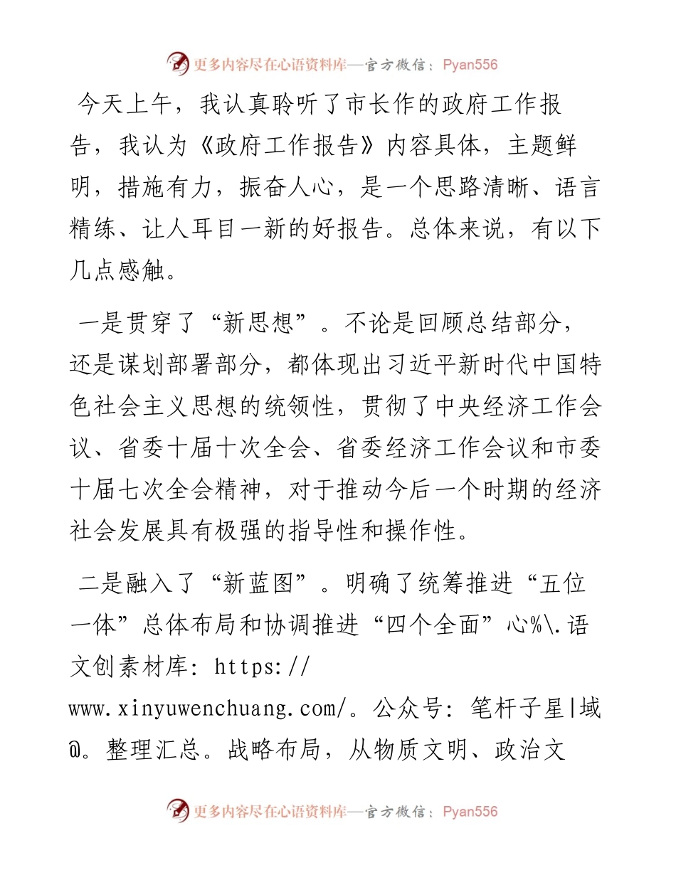 在代表团讨论政府工作报告时的发言.docx_第1页