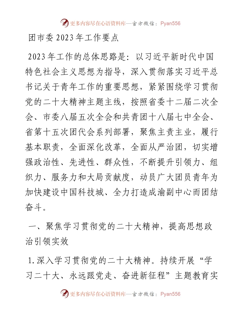 团市委2023年工作要点.docx_第1页