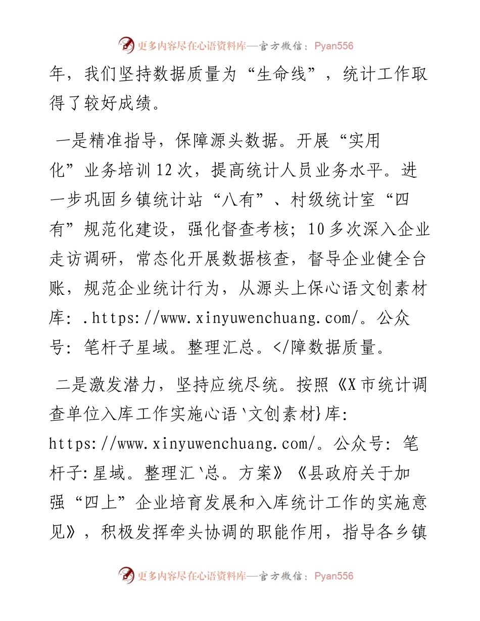 在全市统计业务工作会议上的汇报.docx_第2页