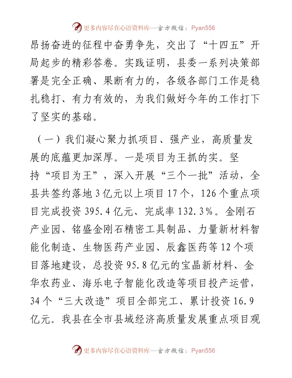 县长在县委经济工作会议暨全县三级干部会议上的讲话.docx_第2页