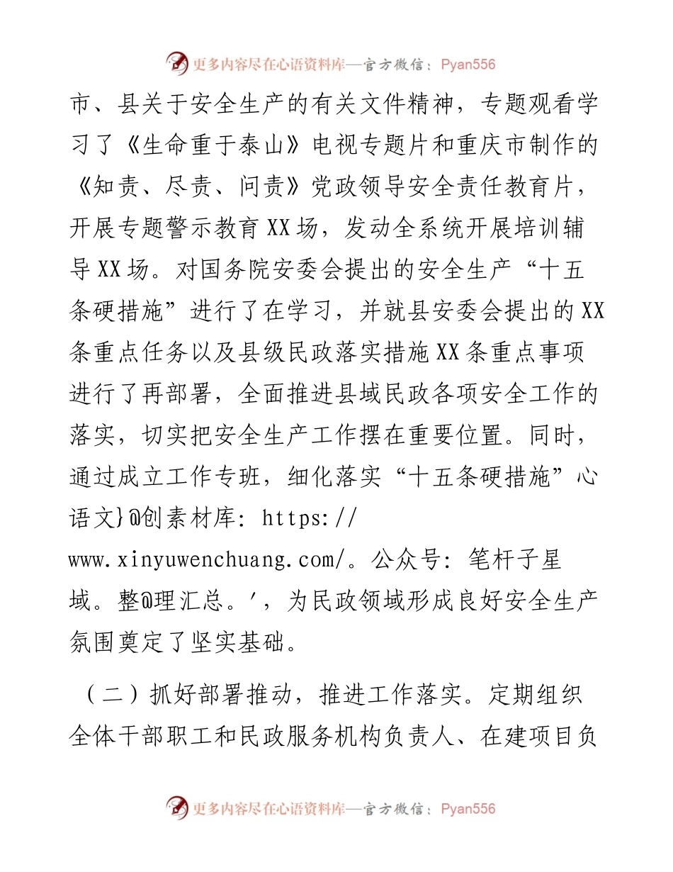 县民政局在2023年第一季度安全生产工作调度会议上的交流发言.docx_第2页