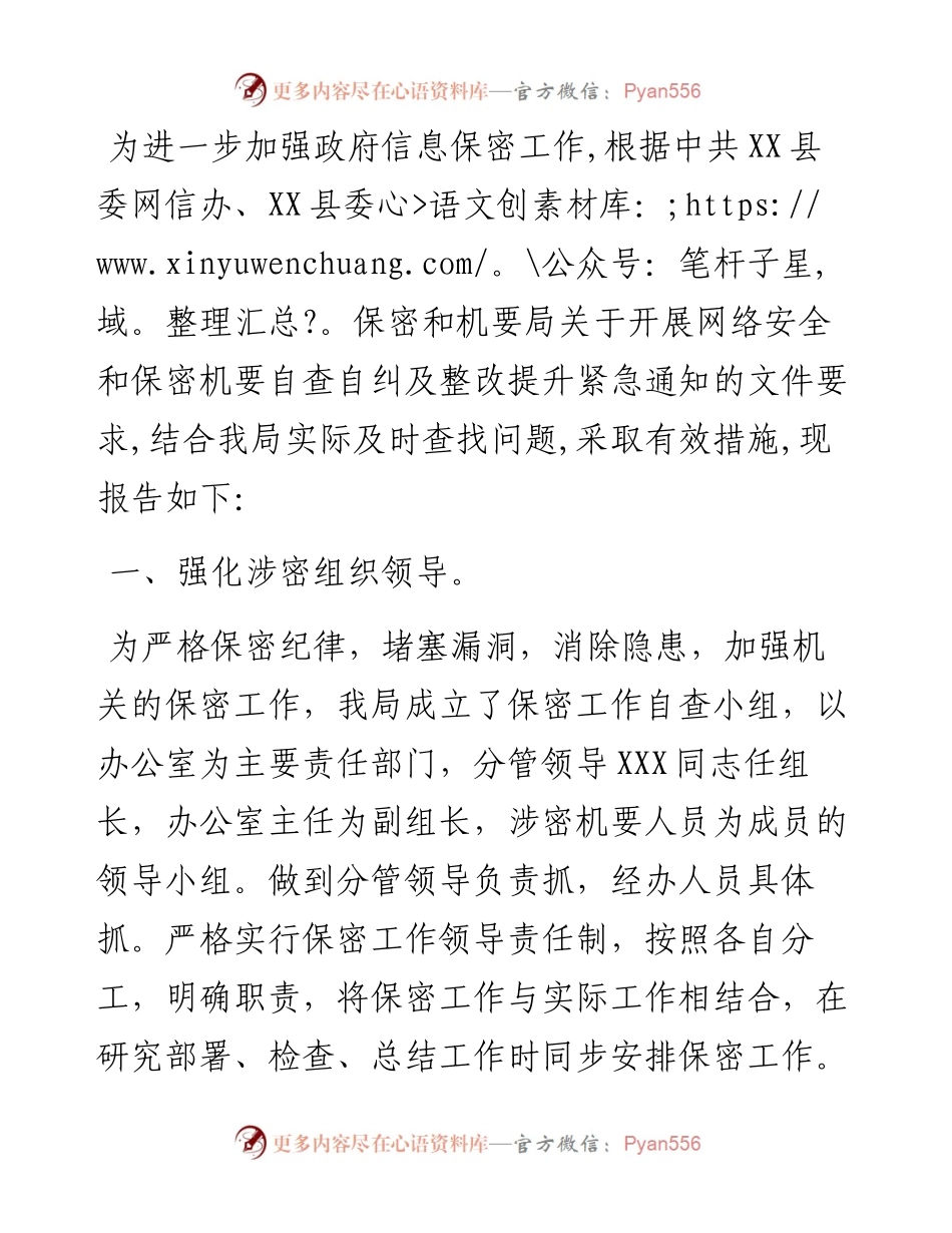县审计局网络安全和保密工作自查自纠及整改提升报告.docx_第1页