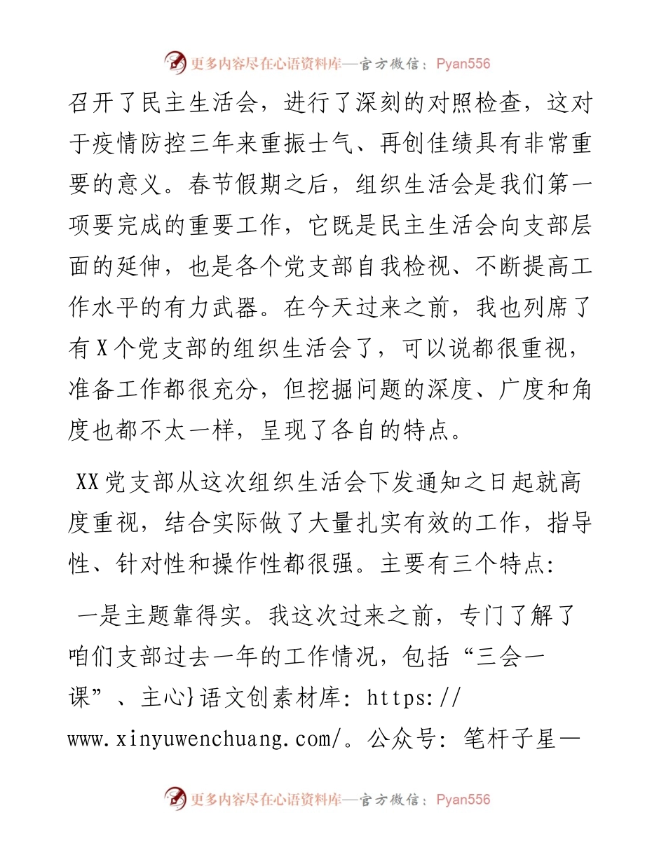 在党支部度组织生活会上的点评意见.docx_第2页