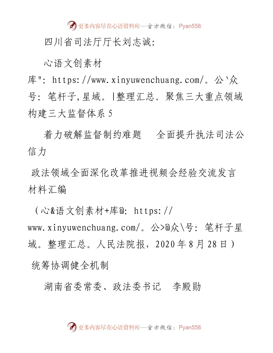 发言系列322（5篇）政法领域全面深化改革推进 视频会经验交流发言材料汇编.docx_第2页