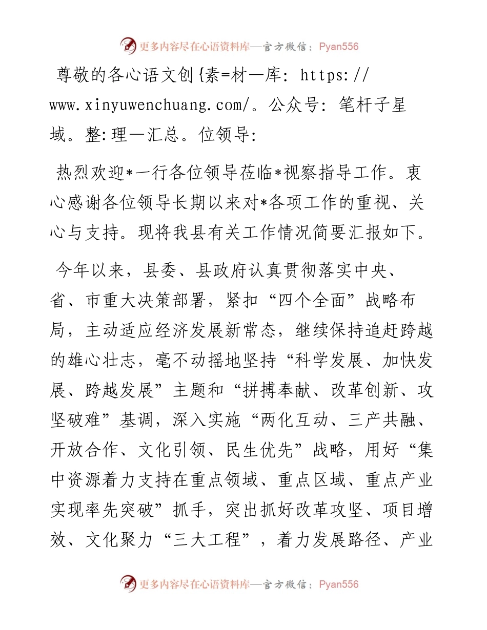 向工作组关于县域经济发展工作情况汇报.docx_第1页