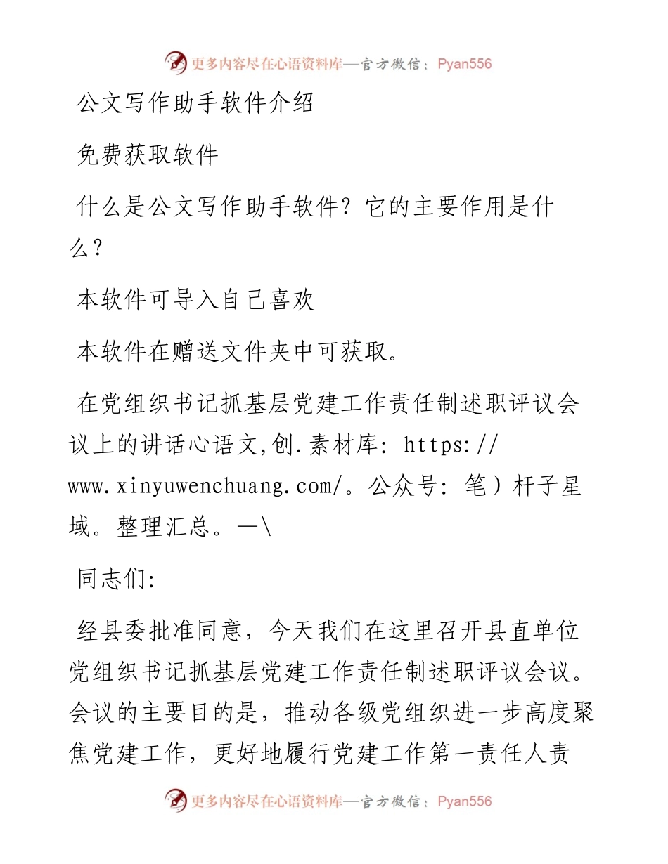 在党组织书记抓基层党建工作责任制述职评议会议上的讲话.docx_第1页