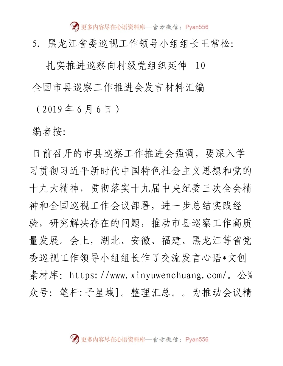发言系列104（4篇）全国市县巡察工作推进会发言材料汇编.docx_第2页