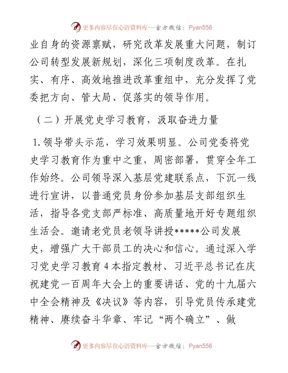 国有企业党委工作报告.docx_第2页
