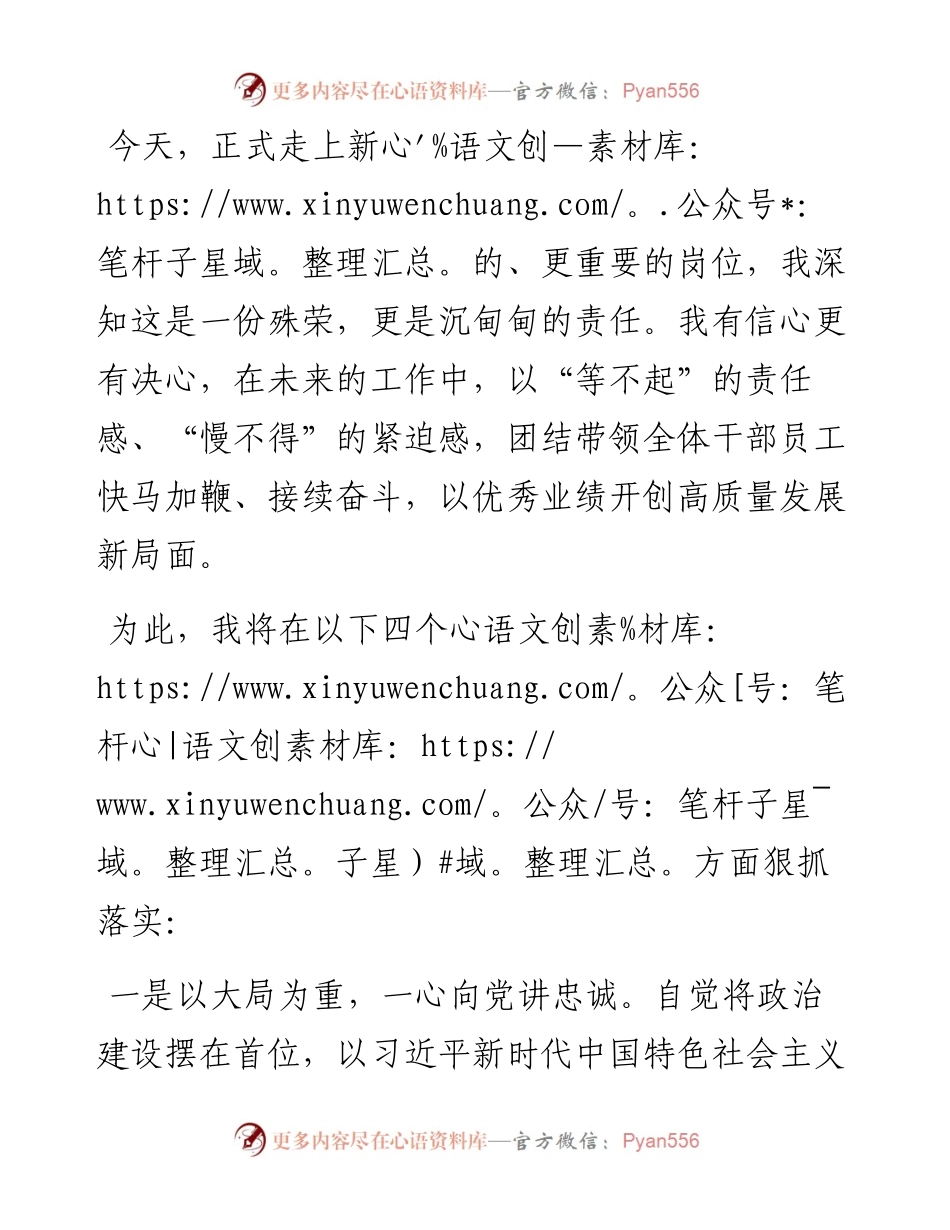 国企公司新任领导干部任前表态发言.docx_第2页