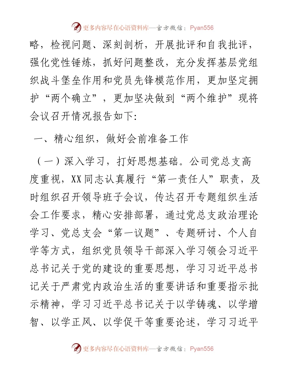 国企召开2023年主题教育专题组织生活会情况报告.docx_第2页