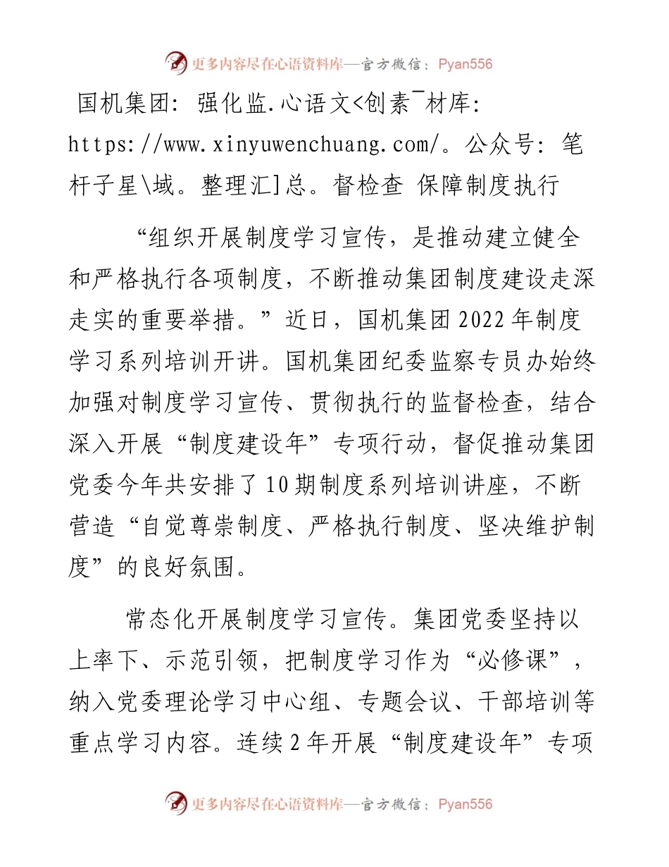 国机集团：强化监督检查 保障制度执行.docx_第1页