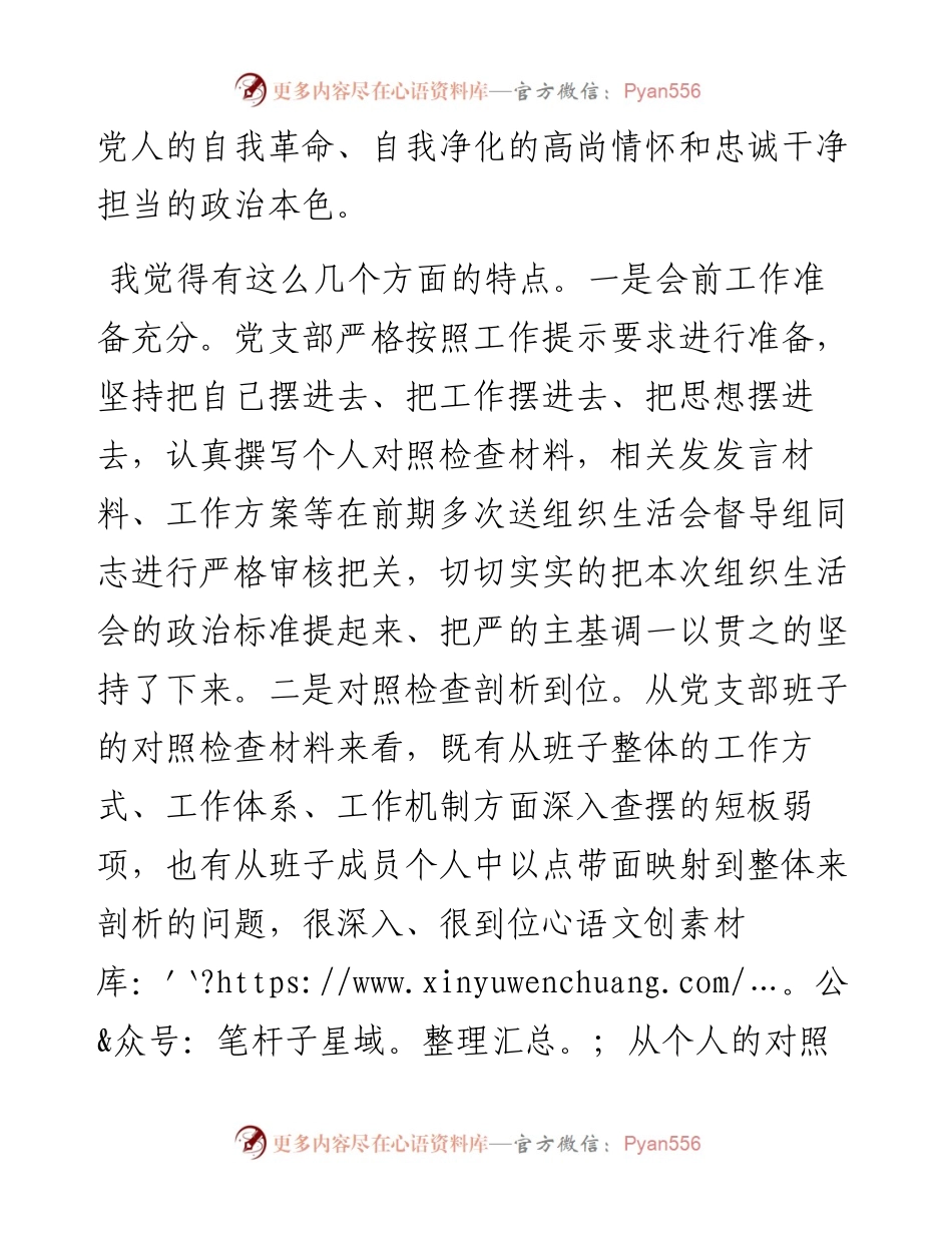 在党支部年度组织生活会上的点评总结讲话.docx_第2页